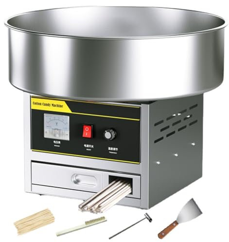 GAYAYAS 1200W Commercial Cotton Candy Machine, Electric Candy Floss Maker for Birthday Party, for Setting Up Stalls, Candy Floss Making Machine,Silver