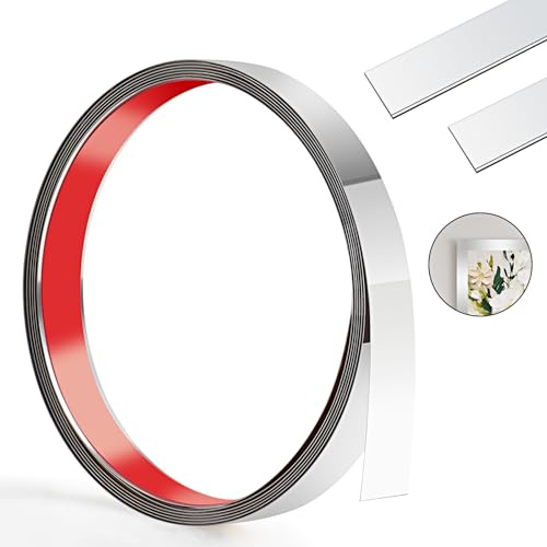 2cm - 300cm Moulure Murale,Auto-AdhéSif Moulure Decorative En Acier Inoxydable,Flexible Moulure Adhesive Or MéTallisé,Garniture de moulure Pour Cadre De Miroir Plafond Armoire Carrelage(Argent)
