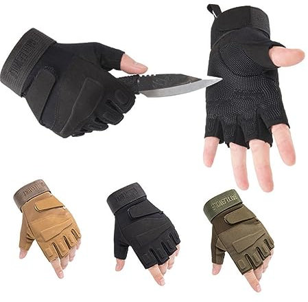 VALICLUD Fahrradhandschuhe Halbfinger Sporthandschuhe Für änner Und Frauen Atmungsaktive Stoßfeste Taktische Handschuhe Schwarz Größe Ideal Für Outdoor Aktivitäten Und Radsport