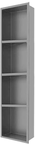 Shower Niche, Stainless Steel Cubbies, Storage Wall Niche For Shampoo, Embedded Stainless Steel Bathroom Shelves, Wet Room Bathroom Living Room Bedroom Shelf Recess (Color : Gray, Size : 1