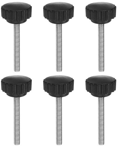 QUARKZMAN 6 Stück Rändelschraube M6 x 50mm Flügelschrauben mit Gewinde, Edelstahl 304 Knebelschraube 28 mm Rundkopf Klemmenschraube Klemmhebel Befestigungsschraube für Möbel Maschine