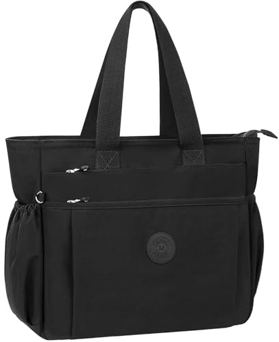 WACCET Bolso Bandolera Mujer, Grande Tote Bag en Nylon Impermeable con Múltiples Bolsillos Bolso Shopper Ligero y Casual Bolso Universidad Mujer para Viajes, Trabajo, Escuela