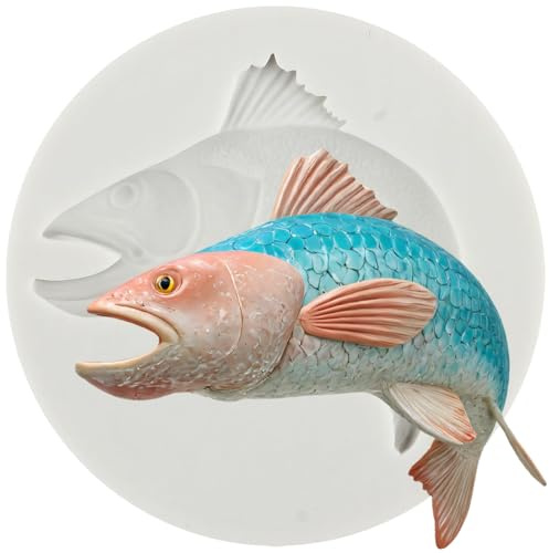Sijiangmold Fisch Silikonformen Thunfisch Fondantform | Kuchendekoration Schokolade Cupcake Topper Süßigkeiten Polymer Ton Blütenpaste