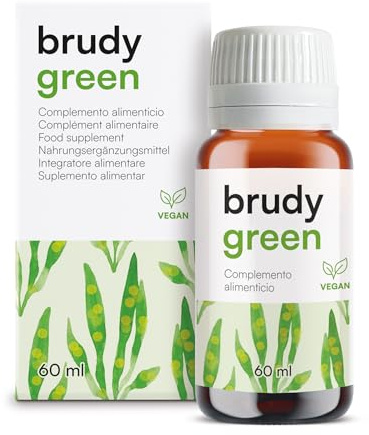 BRUDYLAB - Brudy Green - Aceite Omega 3 Vegano de Alta Concentración a partir de Microalgas, DHA con Vitamina E - Ayuda al Normal Funcionamiento Cerebral y Ocular - Sin Gluten ni lácteos - 60 ml