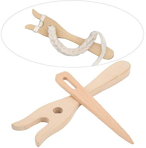 2pcs Strickwerkzeuge Multifunktionales Design Buche Holz Strickgabel Kleine Augennadel für Enthusiasten für Alle Ebenen mit Fein