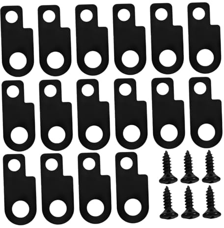 16 Stück Montagehalterungen für Effektpedale aus Metall Schwarz | Universelle Passform, Schnellmontage mit Schrauben, Kompaktes Design für Bühne und Übung