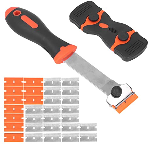 Aramox 32Pcs Vane/Wing Scraper Kit, Extended, Versatile Double, Ergonomic Comfort, Replacement Blades, Broad Application Range, Long Handle Scraper for Decals, Tint,