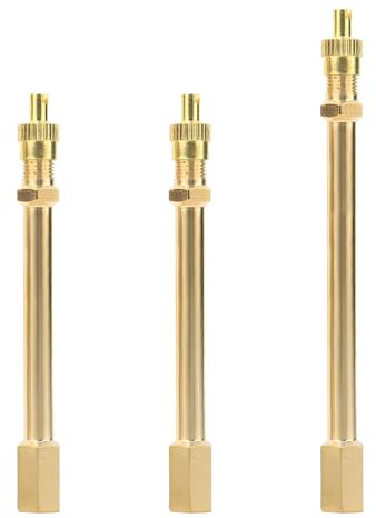 Riceel Extensión de válvula de coche, 3 unidades, adaptador de extensión de latón, 10 cm, 15 cm, adaptador de válvula para coche, camión y bicicleta, compatible con válvula de neumático