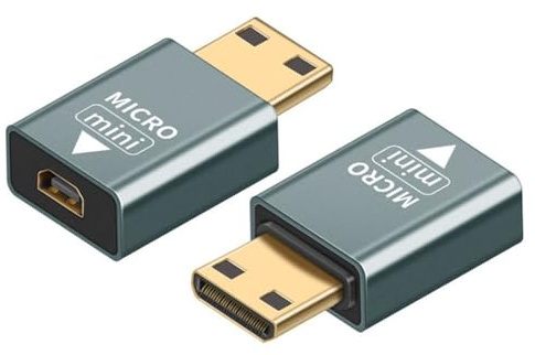 Strhowill 2Pack Mini HDMI to Micro HDMI Converter Adapter (4K@60hz) (mini HDMI Male-micro HDMI Female)