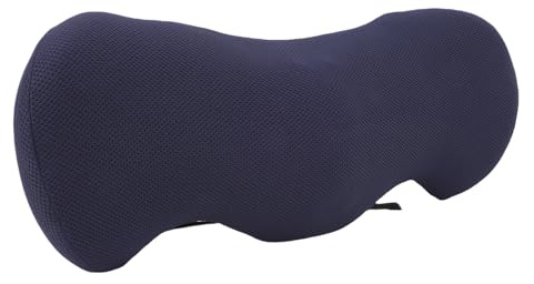Fabater Lumbar Support Pillow for Lower Back, Memory Foam, Ergonomic Streamlined Back Cushion for Restful Sleep - Versatile for Office Chairs, Car Seats - Polyester Fiber (Navy Blue)