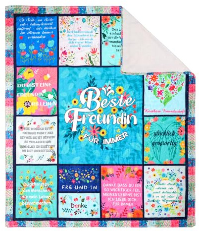 LACGO Geschenke für Frauen,Flanelldecke,Beste Freundin Decke,Flauschig Kuscheldecke,Geschenk Freundin für Weihnachten,Geburtstage-130X150cm