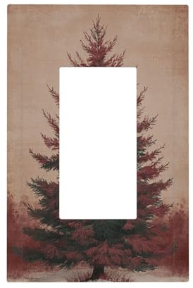 Placa frontal para interruptor de luz rústica de árbol de Navidad vintage, cubierta de placa frontal, 1 banda, decoración de receptáculo para el hogar, cocina, habitación, baño