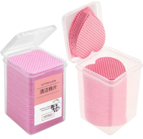 TIKODIDA 400 Stück Fusselfreie Baumwoll Klebstofftücher zur Schonenden Nagellackentfernung für Gelnägel Praktisch und Sanft für Zuhause und Reisen Inklusive Aufbewahrungsetui