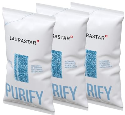 Laurastar Kalkstensfiltergruva – 3 stycken, korrosionsskydd, antisalt, antikalkgranulat, granulatpåfyllning, lämplig för integrerade och externa antikalkvattenfilter (system och lyft)
