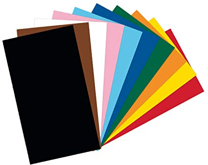 folia 61/50 09 – Cartoncino Fotografico Mix 50 x 70 cm, 300 g/mq, 50 Fogli Assortiti in 10 Colori, per Il Fai da Te e la creazione Creativa di Biglietti, Immagini per finestre e Scrapbooking