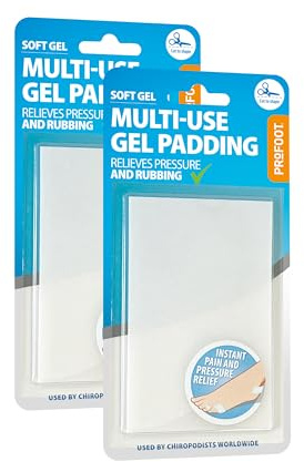 Profoot Multi Use Gel Padding for Pain and Pressure Relief from for blisters, bunions, Corns, calluses and Foot discomfort Pack of 2