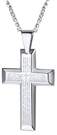 PROSTEEL Halskette Edelstahl Kreuz Charme Anhänger Halskette Christlicher Modeschmuck für Damen Herren