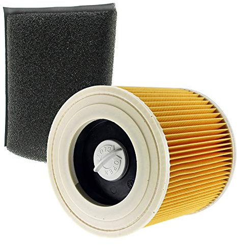 SPARES2GO Foam + Cartridge Filters compatible with Karcher Vacuum Cleaner