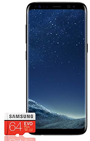 Samsung Galaxy S8 Smartphone, Midnight Black, Display 5.8, 64 GB Espandibili [Versione Italiana] + Micro SD 64 GB Samsung EVO Plus