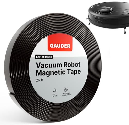 GAUDER Nastro magnetico robot aspirapolvere - Muro virtuale (8 m x 25 mm) | Striscia di delimitazione per robot aspirapolvere - compatibile Neato, Xiaomi, Miele, Vorwerk e Tesvor