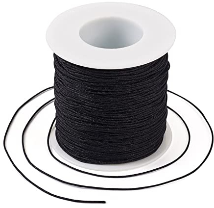 Pandahall - Cordoncino per perline in nylon nero, motivo nodo cinese Shamballa, macramè, per braccialetti e gioielli