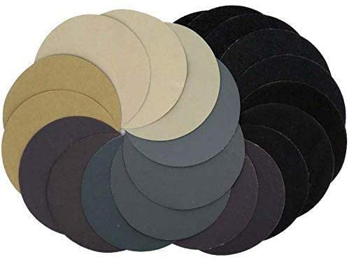 Utoolmart 2-Zoll-Nass-Trockenschleifer Platten Siliziumkarbid 5000er Körnung Wasserschleifen Schleif Flockendes Schleifpapier für Holzmöbel Finishing Metallschleifen 20-tlg