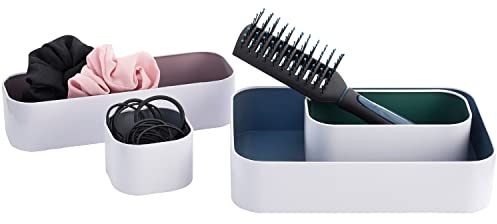 Aufbewahrungsbox aus Metall | Set 4 Stück | Bunte Dosen in skandinavischem Design | Badezimmer organizer