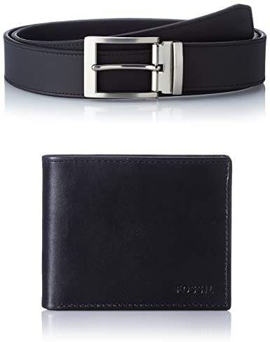 Fossil mens Derrick Travel Accessory Bi Fold Wallet, Schwarz, 11.43 cm L x 1.91 W 8.89 H EU