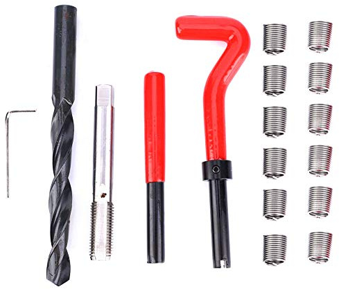 Gewindereparatursatz Nachfädler-Kit, Helicoil-Kit, 17-teilige Gewindeeinsätze M12x1,5 Innengewinde-Reparaturzubehör-Sortiment