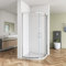 Huiyang 800x800 mm Quadrant Shower Door 6mm Safety Glass Sliding Shower Enclosure with Tray, Chrome