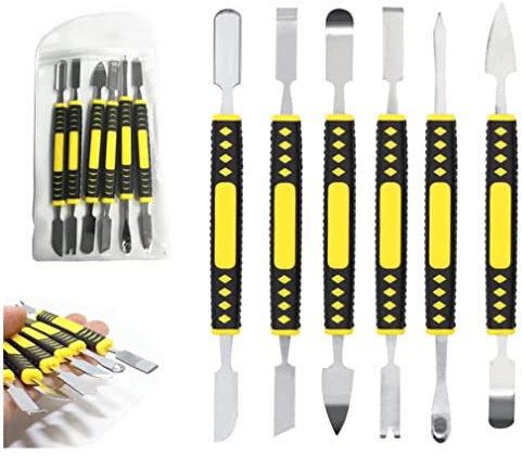 6-teiliges Set Metall Brechstange, Kleiner Metall Spudger Brecheisen Reparatur Werkzeug Kit, Telefon Digitales Haushaltsgerät Zerlegen Werkzeug für Handy Metall Brecheisen Brechstange