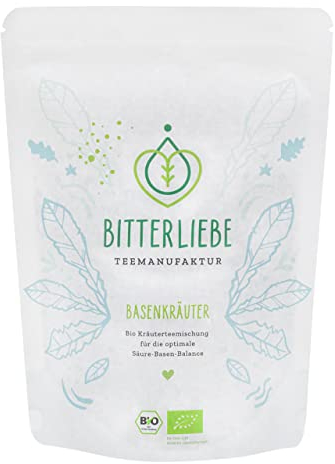 BitterLiebe® Teemanufaktur Basenkräuter Bio Basentee Kräutertee lose 100g Tee mit Bitterstoffen I Brennnessel, Schafgarbe uvm. I ca. 70 Tassen I tee lose (100g)