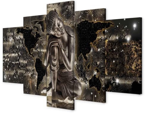 B&D XXL - Akustikbild 225x112 cm Bilder mit Akustikschaumstoff Hochleistungsschallabsorber Schallschutz Leinwandbild XXL 5 tlg Wandbild p-A-10007-b-a