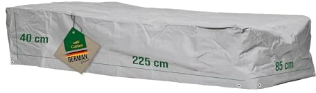 Mehr Garten Premium Protect Abdeckung Gartenliege 225x85x40 cm | wasserdicht, UV-beständig und atmungsaktiv – 2-lagiges Polyestergewebe, Schutzhülle für Sonnenliege mit Kordelzug