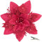 MIKAILE 20 Pièces Fleur de Noël pour Sapin avec Clip, Fleurs de Noel Artificielles Glitter, Fleur Poinsettia Noel Sapin de Scintillantes pour Guirlande, Couronne, Sapin Noël Décoration (Rouge)
