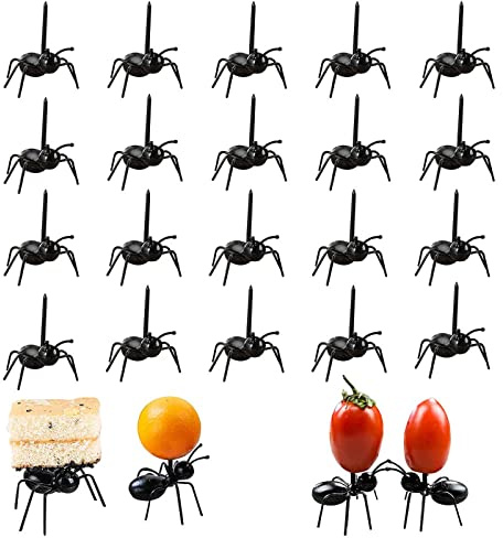 ＣＨＡＭＥＥＮ Ameisenzahnstocher Obst Dessert Gabel, 24 Stück Wiederverwendbare Food Picks, Mini Ameisen Obstgabel, Obstgabel Bewegen, Food Fork, Frucht Gabel, für Obst Kuchen Party