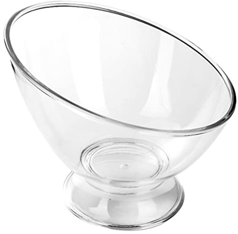 Angoily 1 Saladier Transparent Grand Service Bols Inclinés pour Salade Pâtes Soupe Fruits Riz Dessert Coudé pour La Maison Et Le Restaurant (17 8 X 17 8 X 13 2 Cm).