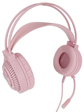 Obetuens Casque de Jeu ABS H46, Casque de Jeu Stéréo USB RVB, Casque de Jeu Surround Virtuel Omnidirectionnel 360 Degrés 7.1 avec Micro Antibruit pour Jeux d'Ordinateur Portable(Rose)