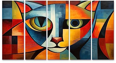 islandburner Bild auf Leinwand Abstrakte Katze Malerei Stil Pablo Picasso Haustiere Kunst Bilder Wandbilder Poster JBZJ-5P