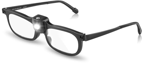 Delixike 150% Magnifying Glasses with Light,1.5x Magnification Eyeglasses, Eyewear Magnifier for Close Work, jewelry,Craft, Reading, Hobby