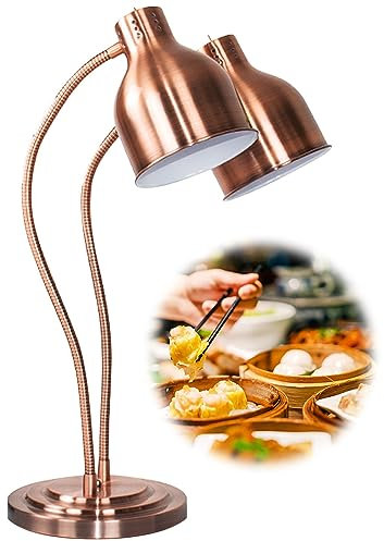 Lampe Chauffante Restaurant, Lampes Chauffantes Cuisine, Lampe Chauffe Plat Infrarouge, Ampoule Antidéflagrante + Interrupteur de Vitesse + Tuyau Réglable(Size:double head)