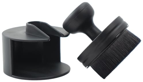 VIKING Tire Shine Applicator Brush, Automotive Tire Dressing Applicator Brush, Storage Stand Included for Detailing and Car Wash Kit, Black, 2.3 Inch Diameter
