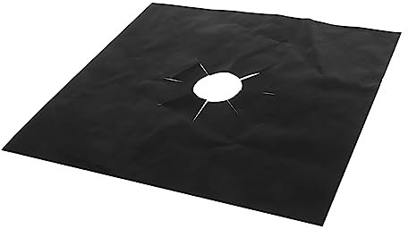 Gadpiparty 27 cm X 27 cm Gasherd-Schutz Gasherd Ucer Strapazierfähige Gasherd-unterlage Antihaftbeschichtet Ofeneinlage Schwarz
