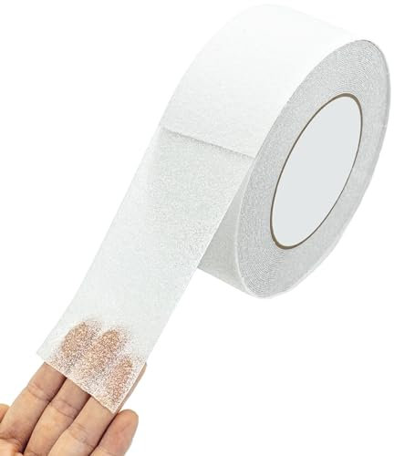 BGOBTY Nastro Antiscivolo per Gradini,Strisce Adesive Antiscivolo,5cmx10m,Nastro Adesivo Antiscivolo,Strisce Antiscivolo,nastro antiscivolo,esterno o interno per scale,pavimenti (Trasparente)