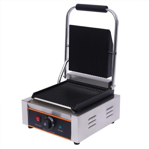 SuhoFutus Kontaktgrill, 220V Hochwertiger Kontaktgrill für Gastronomie - perfekt für Döner, Panini Brot und mehr - Elektrischer Sandwich-Pressegrill mit Abnehmbarer Auffangschale