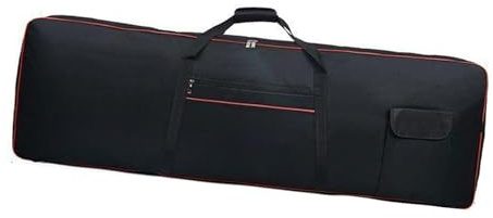 Dickly Wasserdichter Koffer für 88-Tasten-Keyboards, 140 x 45 x 17 cm, mit Tasche, tragbare Gigbag für elektrische Keyboards und Klaviere für Musikstudios, Konzertmusikstudio, Reisekonzerte, Schwarz