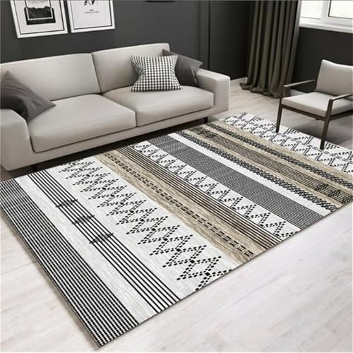 RUGMRZ Designer Teppich Wohnzimmer Schlafzimmer Deko Modernes minimalistisches Design für Wohnzimmer, Schlafzimmer, Esszimmer, Flur waschbar Sitzecke Küche 70X140cm
