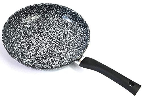 Padella rivestita in ceramica bianca e nera da 30 cm, con rivestimento in granito a fiocchi di neve, antiaderente, per omelette e bistecca