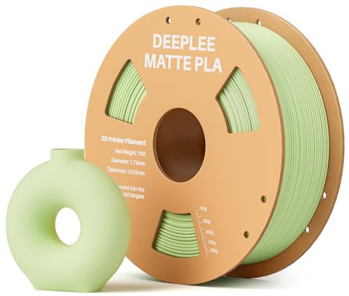 DEEPLEE Matte PLA Filament 1.75mm 3D Drucker Filament, Maßgenauigkeit +/- 0.02mm, für die meisten FDM 3D Drucker, Minzgrün 1KG