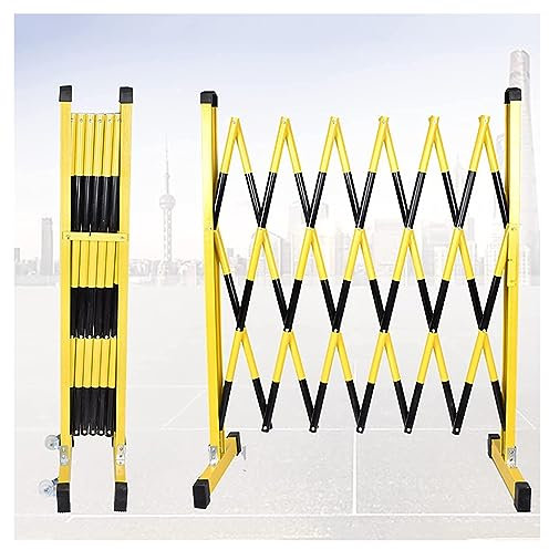 SdaryWare Industrial Metal Barrier - Garden Fence Pet Fence Gate Adjustable, Road Garage Construction Driveway Fence Retractable Traffic Scissor Gate (H120CM+L 500cm/16.4ft)